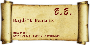 Baják Beatrix névjegykártya